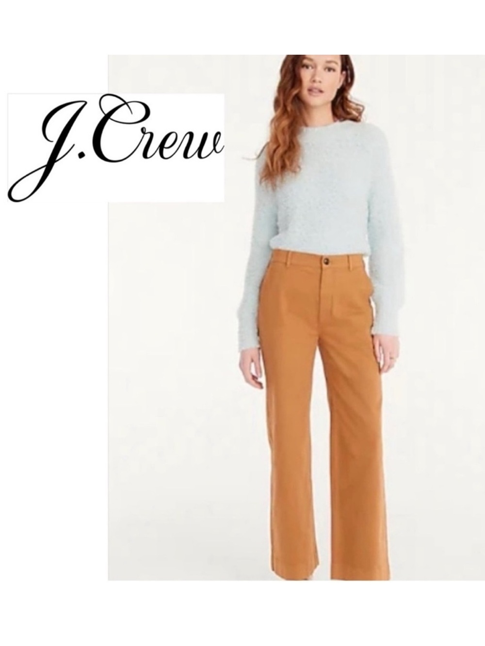 J. Crew Full-length wide-leg chino trouser burnt caramel size 25